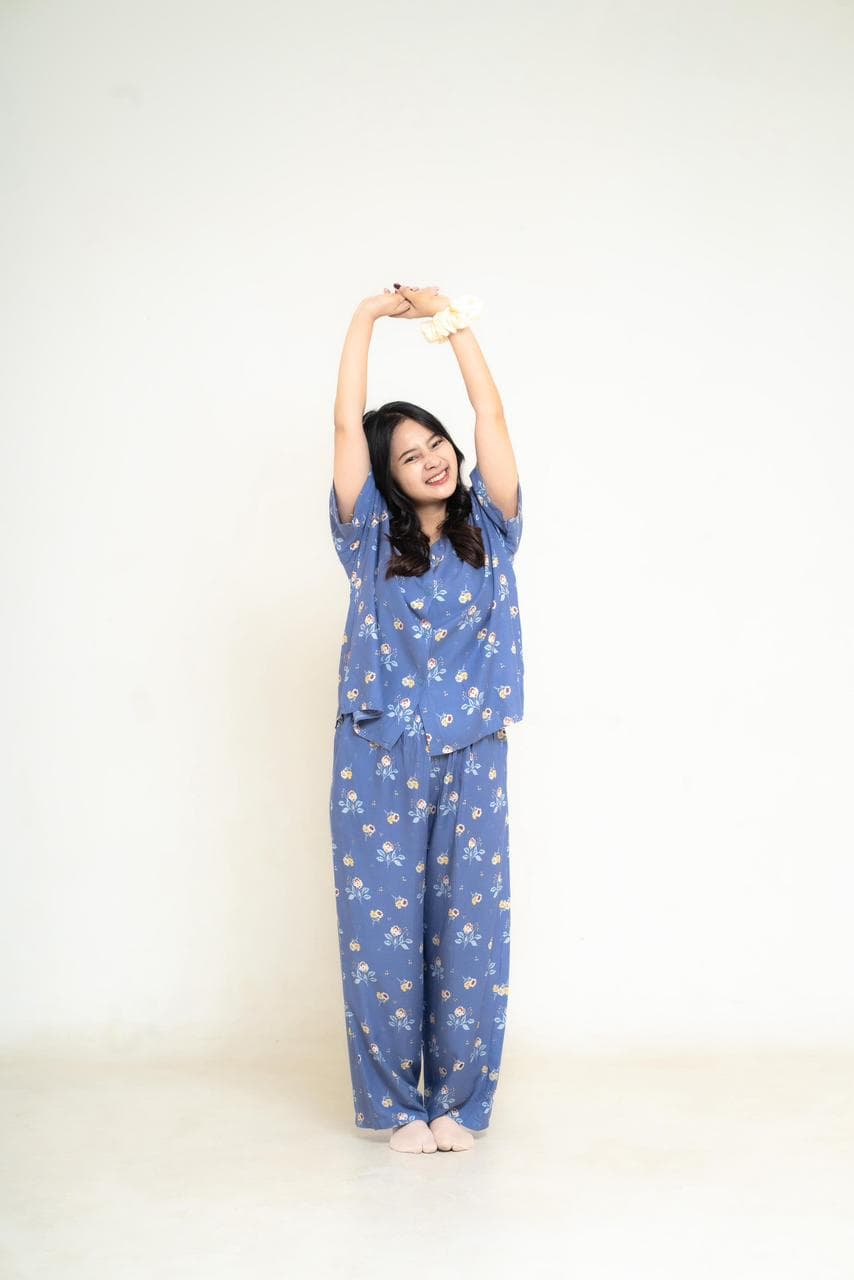 V Neck Pajamas Set - 7